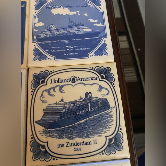 HOLLAND AMERICA CRUISE LINE Ceramic Tiles Tray Serving 11 tiles Delft - Picture 3 of 9